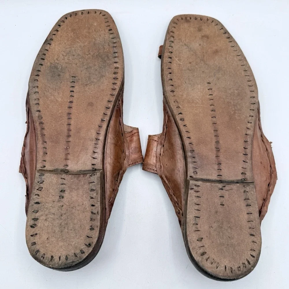 Kolhapuri Buffalo Jesus India Leather Sandals Men's‎ Size 12